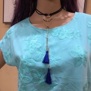 ✨5/$10✨ Layered chocker tassel necklace